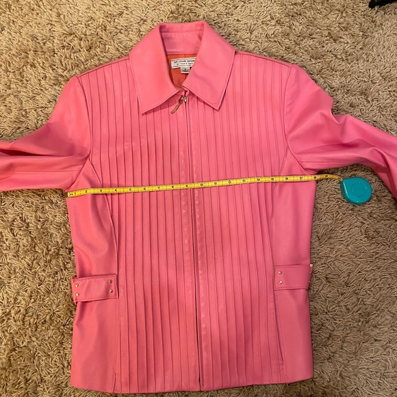 * St John Sport by Marie Gray pink leather jacket Sm - Picture 11 of 14
